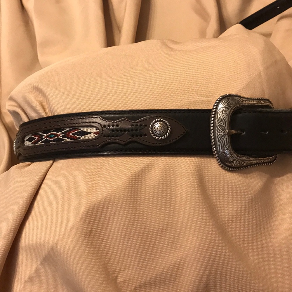 Larry Mahan leather man’s western belt